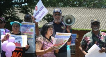 Members of the community held a picket demonstration outside the Wentworth police station