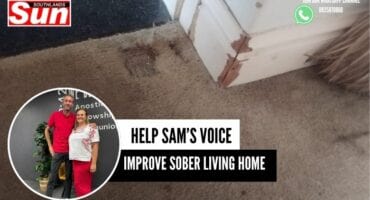 The damaged flooring at the home. Inset: Nicholas and Ronel Kruyshaar from Sam's Voice.