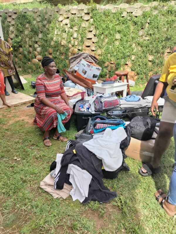 An elderly woman was forcefully removed from the Donnelly Road flats on The Bluff 