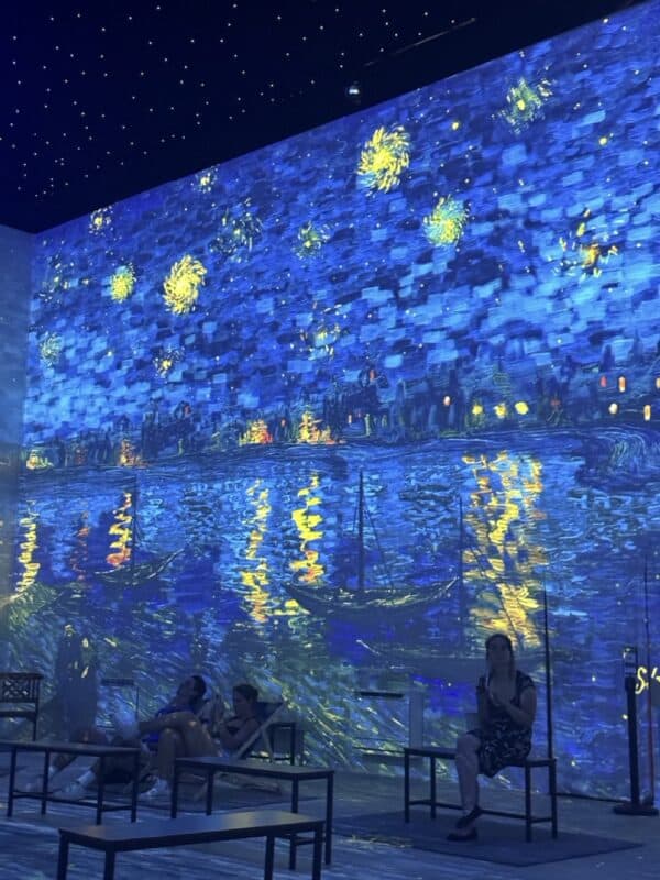 Art displayed in one of the projection rooms.