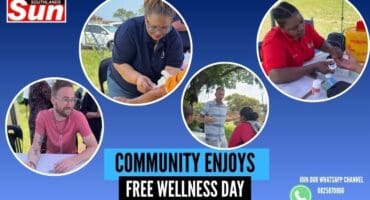 Morne van Niekerk, sister Renette Roskruge, Nicholas Kruyshaar and Catherine Nala all partake at the outreach.