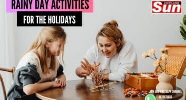 A family sitting round a table playing games