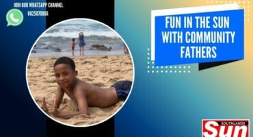 Pharrell Lucas enjoys relaxing in the sand.