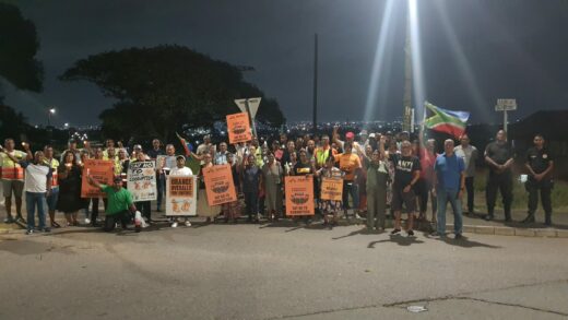 Merebank residents held a placard demonstration in Wentworth on December 9
