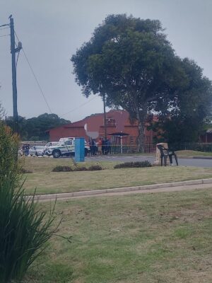 Police and paramedics at the scene in Wentworth