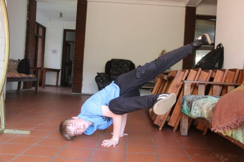 Jordan Hepplewhite breaks a move for the camera.