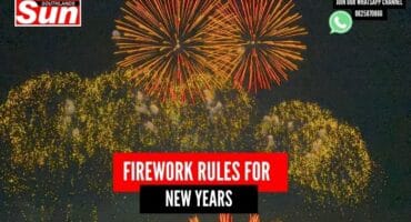 Fireworks bursting in the sky.