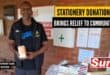 Brian Naidoo, founder of Wasp, with some of the donated stationery given to St Monica’s Children’s Home.