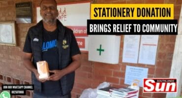 Brian Naidoo, founder of Wasp, with some of the donated stationery given to St Monica’s Children’s Home.