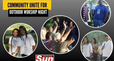 Various people singing and worshipping at the event.