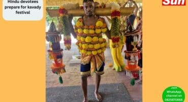 Elton Pillay carries his kavady as an act of devotion to Lord Murugan.