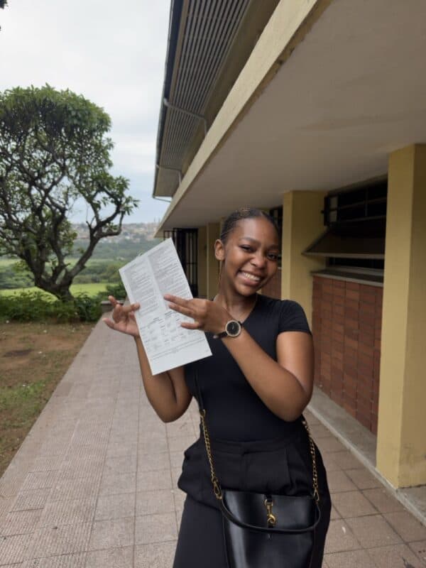 Grosvenor Girls High School’s Ziphokuhle Mogadishu cried tears of joy when receiving her results.