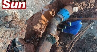 A water pipe that burst on South Coast Road near Clairwood and Bayhead was finally fixed.