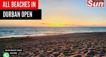 A sunset on the beach.