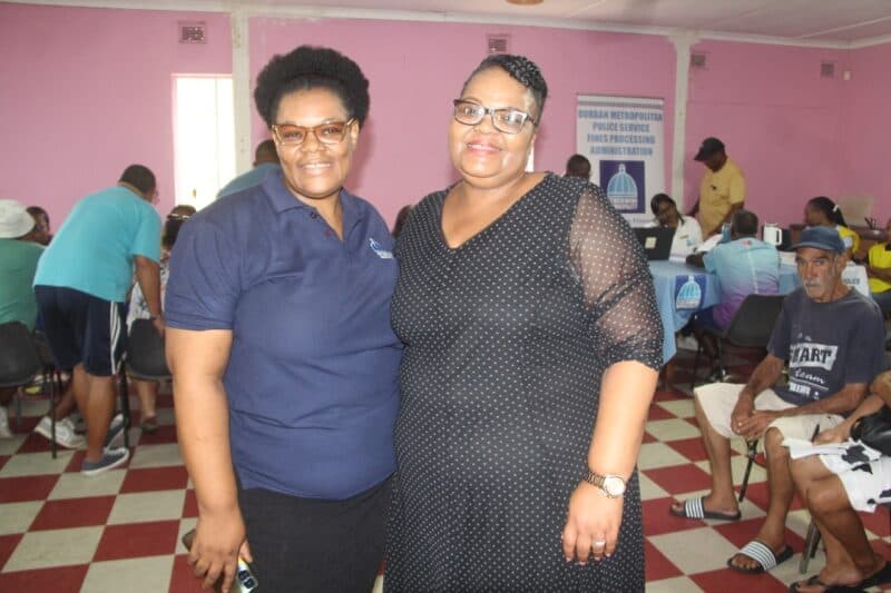 Customer service officer Talent Phungula and customer services manager Agnes Zulu at the Batho Pele initiative in Wentworth.