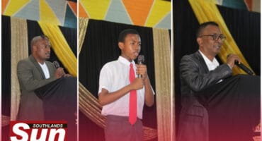 Mandla Khumalo, Lethokuhle Nzimande and Sadtha Naidoo addressing the crowds at the awards.