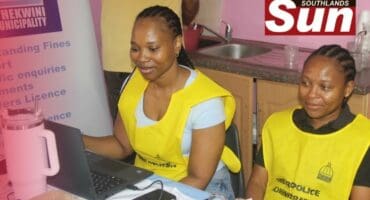 eThekwini Municipality's Phumelele Mkhzie and Sne Mchulu were busy checking people's fines.