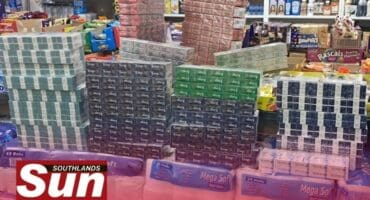 Illicit cigarettes seized by the Durban Metro Police on The Bluff.