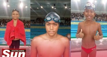 Aziah Hutchinson, Daniel De Villiers and Ryder Naidoo from Brighton Beach Senior Primary School competed in the KZN Provincial Swim Trials.