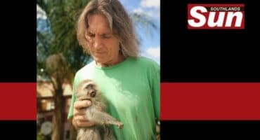 Steve Smit the co-founder of Monkey Helpline with one of the vervet monkeys’ rescued.