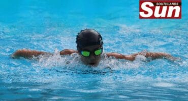 Grosvenor Girls High School's Amiya Howes swimming the U14 butterfly.