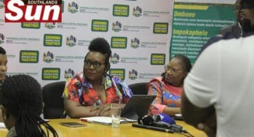 KZN MEC for the Department of Health Nomagugu Simelane and head of the department Penny Msimango during a media briefing at the hospital in 2024.