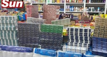 The illicit cigarettes that were confiscated from two businesses on The Bluff at the beginning of March.