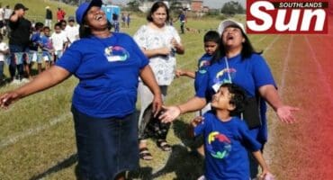 Staff and children at Colours of Bliss have fun at last year’s mini sports gala.