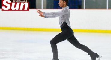 Zach Andrew Morgan on the ice.