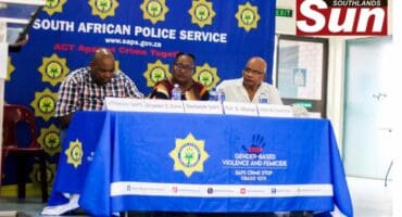 Brigadier Sakhengenkosi Zuma(Head of Visible Policing in the eThekwini District), Colonel Sinayo Mtshali (Station commander for Wentworth police station and ward 68 councillor, Aubrey Snyman attended a public meeting