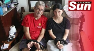 John and Jadene Scholtz were left tied up and traumatised after being help up by gunpoint.