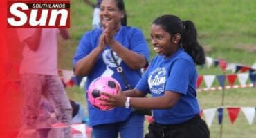 Kristen Rose Govender from St Raphael School takes part in the team event.
