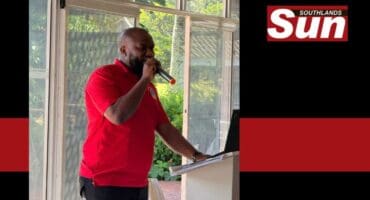 Siphiwe Zwane shares his presentation with the business owners.