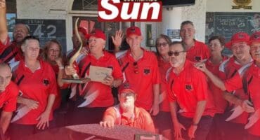 The winning Bluff Bowling Club squad.
