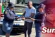 Members of the social crime prevention unit hand out pamphlets at Yellowwood Park SPAR.