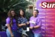 Hollywoodbets’ Kerry Pillay and Zama Mhlongo give Sister Allison Andrews her gift.