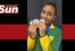 Hanna Faith Chengiah shows off her three new silver medals from the African Championships.