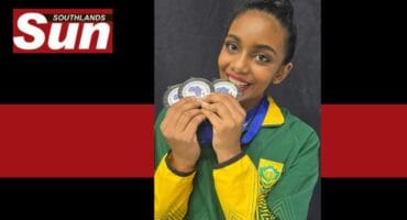 Hanna Faith Chengiah shows off her three new silver medals from the African Championships.