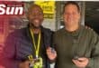 Xolani Zondi, founder of Bluff Academy, with chairperson of junior football at Fynnland Sports Club Paul Aver.