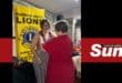 Previous Durban South Lions president Vanessa Wilesmith hands over the baton to new Lions president Christa Human.