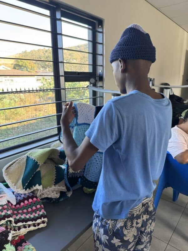 The boys at iCare were spoilt for choice with the blanket they felt best suits them.