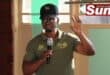 Air quality and GIS officer at SDCEA, Bongani Mthembu addressing attendees at the summit.