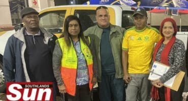 Constable Thabiso Ndlovu, Sharin Rajmin, Neil Axford, Nkululeko Mhlongo and Anitha Govender conducted an inspection on infrastructure in ward 68.
