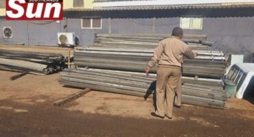 Road Traffic Inspectorate officer at the warehouse in Jacobs where stolen guardrails were found.