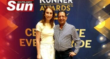 Bluff Athletic Club’s secretary Janine Stadler and chairperson Vee Maharaj.