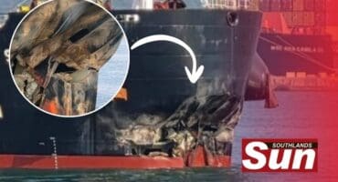 The Hawk S bulk carrier that crashed into the quay at the Durban harbour.
