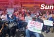 Crowds of pensioners outside the Austerville Sassa office at the nationwide picket.