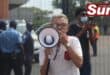 A Wentworth resident, André de Bruin, during a community march to the Wentworth Hospital last year.