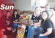 SUN staff members with donation of goods