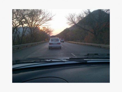 A motorist sent this photo of the third vehicle that jumped the queue he had been waiting in at the Stop-and-Go control point in the Crocodile Gorge.